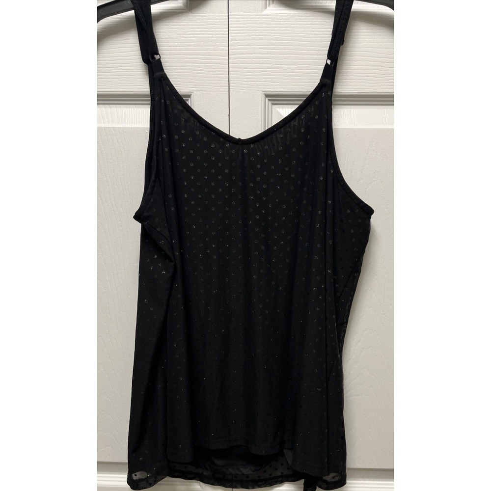 Torrid Women's 0 Black Sparkle Polka-Dot Adjustable Strap Cami - Picture 6 of 10